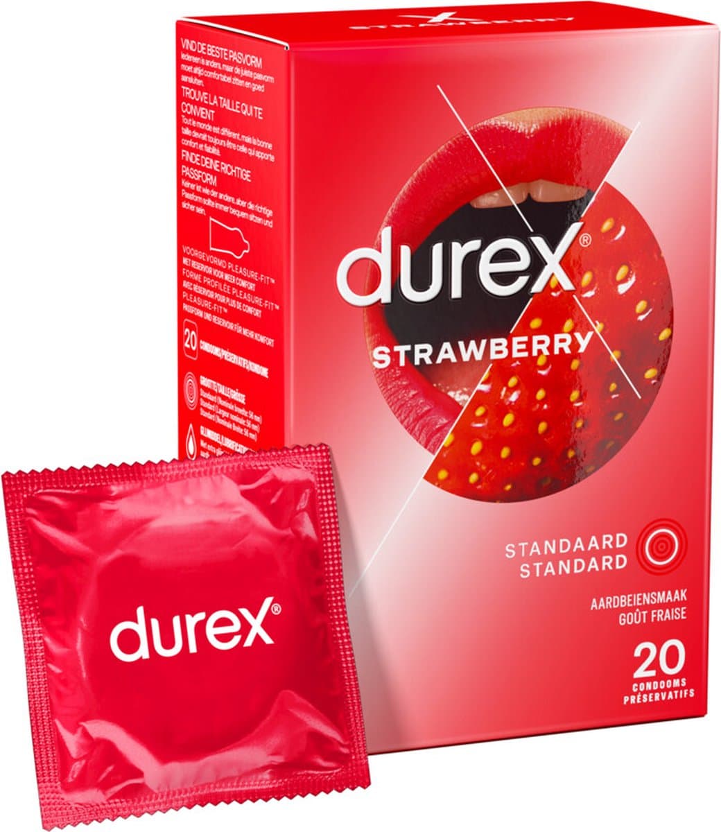 Durex Condooms Aardbeiensmaak - 20 stuks — afbeelding 1