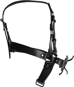 Shots - Ouch! Head Harness met Spider Gag en Neushaken - Zwart — thumbnail 8