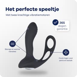 MyFantasy Prostaat Stimulator met Cockring – 42°C – Bestuurbaar met Nederlandse App – Prostaat Vibrator – Sex Toys voor Mannen & Koppels - Anaal Vibrator - Anale Speeltjes voor Mannen - Kamasutra Seksspeeltjes - Vibrerende Buttplug Dildo - Zwart — thumbnail 7
