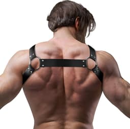 FETISH SUBMISSIVE ATTITUDE™ - ADJUSTABLE NEOPRENE CROSS-OVER CHEST BULLDOG HARNESS WITH ZIPPERS FOR MEN | BDSM | FETISH | BONDAGE | MAN BODY HARNESS — thumbnail 2