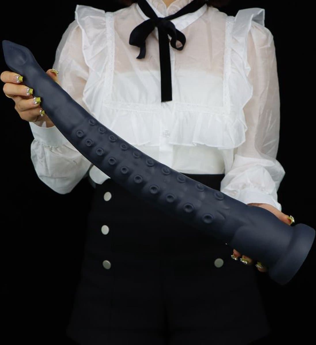 Mega Grote Dildo - Tentacle - 55 cm - Gemaakt van zijdezacht Siliconen - Extreme Monster Dildo - Zwart — afbeelding 1