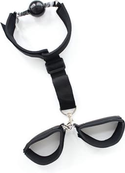 BDSM bondage gag ball + handboeien setje - kinky - ball gag met handboeien — thumbnail 2