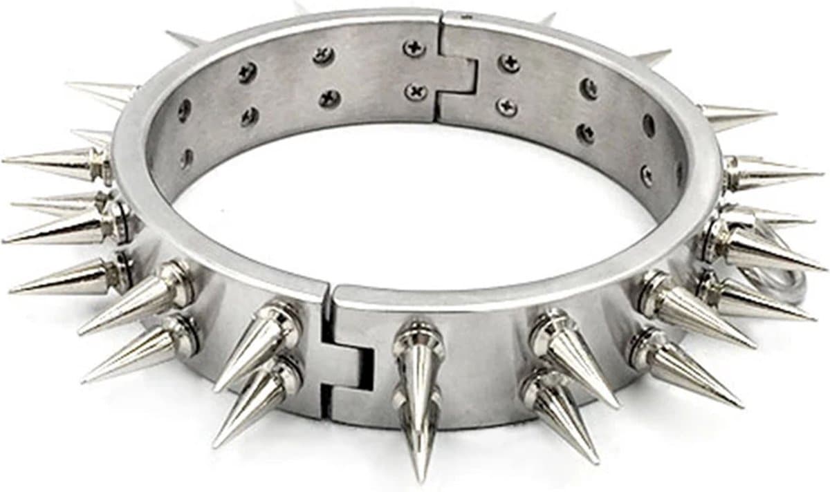 Heavy BDSM Spike halsband - RVS - Choker - Fetisj - SM - Slave - Vrouw — afbeelding 1