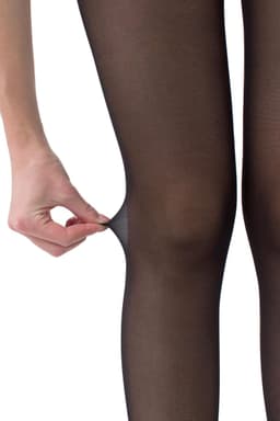 Giulia 40 denier panty met open kruisje en een grote strikpatroon - Kleur Zwart - Maat Large — thumbnail 6