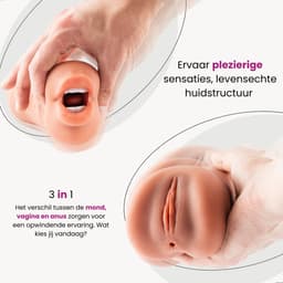 ME'ADAM - Amaze Dolls Julia Pocket Pussy voor Man - 3 in 1 – Sex Toys Voor Mannen en Koppels – Blowjob Masturbator met Mond Kont en Vagina — thumbnail 9
