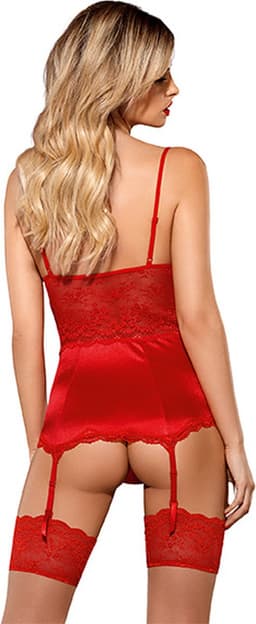 Obsessive Lovica Korset & String - Erotisch korset - Maat XXL - Rood — thumbnail 5