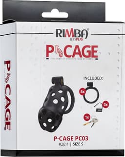 Rimba Toys - P-Cage PC03 - Kunststof Kuisheidskooi - Peniskooi - Chastity - Zwart — thumbnail 2