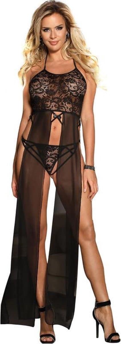 Subblime - elegante jurk - open achterkant - sexy jurkje - exclusief design - maat L/XL - zwart / sex / erotiek toys — afbeelding 1