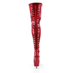 EU 38 = US 8 | DELIGHT-3063 | 6 Heel, 1 3/4 PF Back Lace Thigh Boot, Side Zip — thumbnail 4