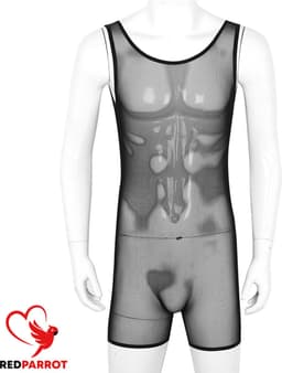 Erotische heren jumpsuit - Transparant - Elastisch - Mouwloos - Bodysuit — thumbnail 3