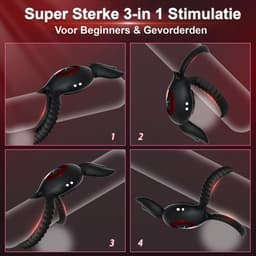 IntiMate® KokoRing - Luxe Cockring voor Hardere & Sterkere Erectie - 10 Krachtige Vibraties - Ergonomisch Ontworpen Cockring - Verstelbaar & Rekbaar - Dubbele Cock & Ballen Ring — thumbnail 2