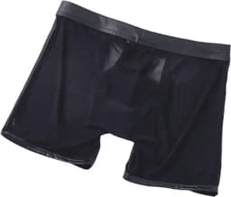 LekkerStout PU Boxershort Met lange Pijpen - Open Kruis - Zwart - Sexy Herenondergoed | XL | ( LS067 ) — thumbnail 5