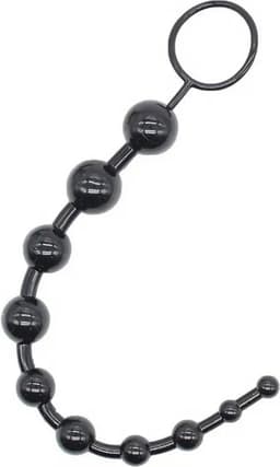 Anale Kralen I Anal Beads I I Buttplug I Anaal Plug I Butt Plug I Gevorderen I 10 Kralen I 31 CM Lengte I 25 CM Inbrenglengte I Siliconen I Zwart — thumbnail 6