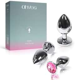 Metalen Buttplugs voor mannen en vrouwen - Buttplug Set 3-Delig - Anal & Butt Plug - Roze — thumbnail 11
