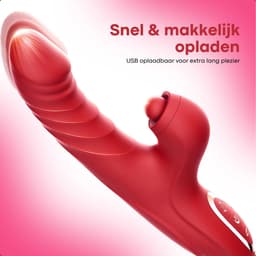 Sensa Dildo vibrator voor vrouwen - Realistisch - Stotende Clitoris & G-Spot Stimulator Dildo - Rabbit vibrator - Sex toys voor Koppels - Tarzan Dildo - Seksspeeltjes - Rood — thumbnail 8