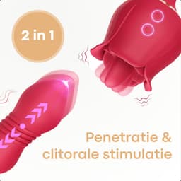 Sensa 3 in 1 Roos Vibrator - Bef simulator - G Spot & Clitoris & Stimulator - Sex Toys voor Vrouwen & Koppels - Seksspeeltjes - Tarzan Dildo - Rood — thumbnail 9