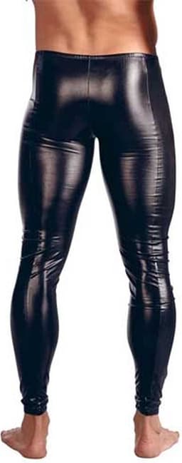 Strakke latex wetlook broek mannen - PU Leder - Club kleding - Erotische broek - Faux leer - Lange pijpen — thumbnail 3