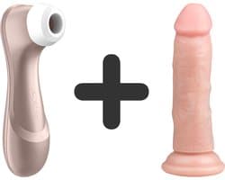 Satisfyer Pro 2 met EasyToys Realistische Dildo - Voordeel Set Bundel - Plezier voor Haar, Vrouwen en Koppels - Vibrators voor Vrouwen - Sex Toys voor Vrouwen - Erotische Giftset - Cadeau Vrouw