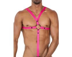 Cut4Men - C-Ring Gekruist Harnas - Tuigje - Roze