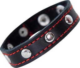 Cut4Men - 2-in-1 Armband & Ballstretcher - PU-Leer - Zwart/Rood — thumbnail 1