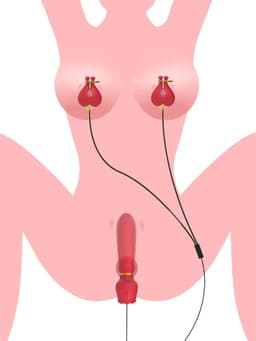 Tepelklemmen vibrator met G-spot vibrator - Vibrerende dildo - Verstelbaar - 10 vibratiestanden - 16.5CM - Siliconen — thumbnail 1