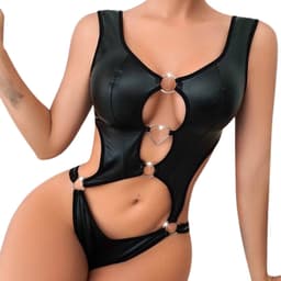 Erotische bodysuit - Porno - Lingerie - Hollow-out - Zwart - Jumpsuit — thumbnail 1