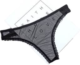 Erotische transparante slip - Zwart - String - One size - Sexy — thumbnail 1