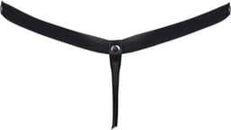 Heren slip van leer - BDSM - Knoopjes sluiting voor open kruis functie - G-string - Elastische banden - Lederen erotische ondergoed — thumbnail 3
