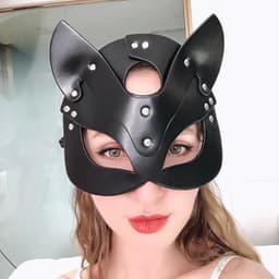 Finnacle - Ontketen je wilde kant - PU leren BDSM kattenmasker - zwart — thumbnail 1