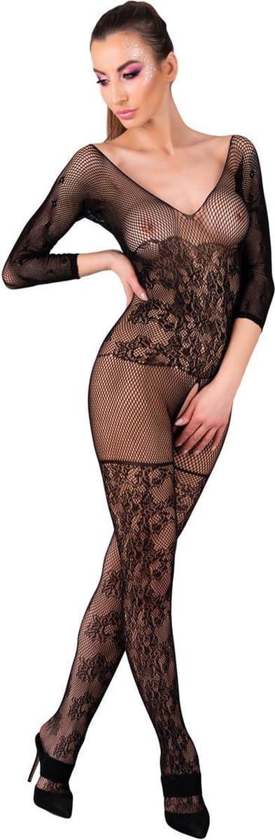 Livco Corsetti Fashion - Celdon Bodystocking Crotchless Black One Size — afbeelding 1