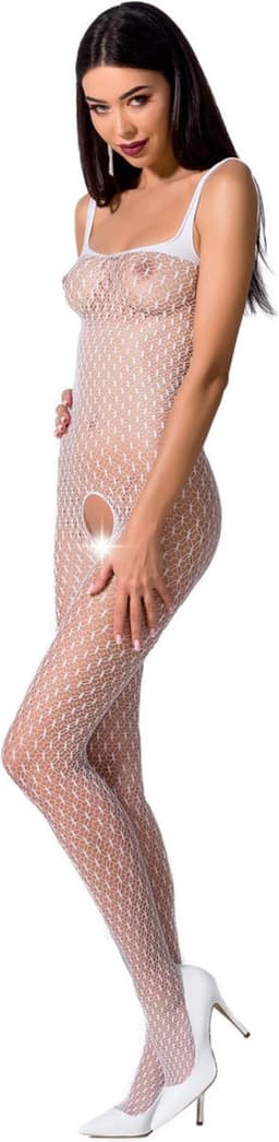 Passion Woman Bs071 - Erotische Catsuit - Visnet - Wit - One Size — thumbnail 2