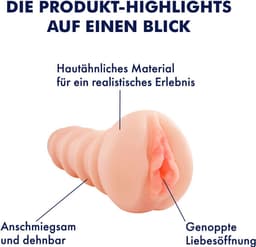 LET OP: BRUIN Realistische Masturbator 17,5 cm EIS | Sex Toy Men Pocket Pussy | Sex Man Toy Pussy Groot met Vagina en Clit | Realistische Pussy Sex Doll Extreme voor Penis — thumbnail 2
