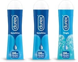 Durex - 300ml Glijmiddel - Play Sensitive 2x100ml - Play Tingle 1x100ml - Voordeelverpakking