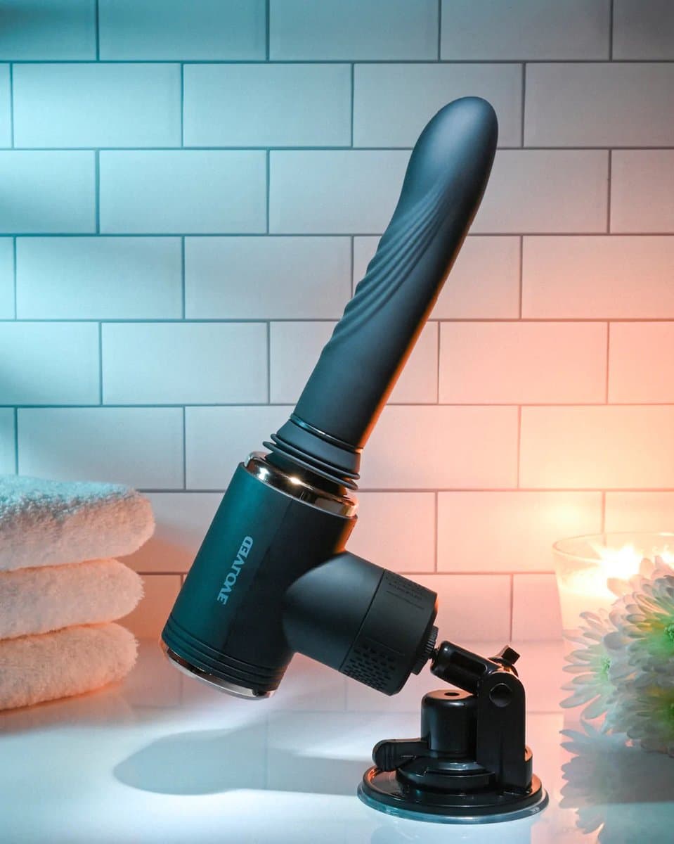 Portable Neukmachine - Stotende-, verwarmings-, vibrerende machine - Stotende Vibrator - 7 vibrerende snelheden & functies - 7 stuwsnelheden & functies - Verstelbare zuignapbevestiging - Sexmachine - Fuck Machine — afbeelding 1