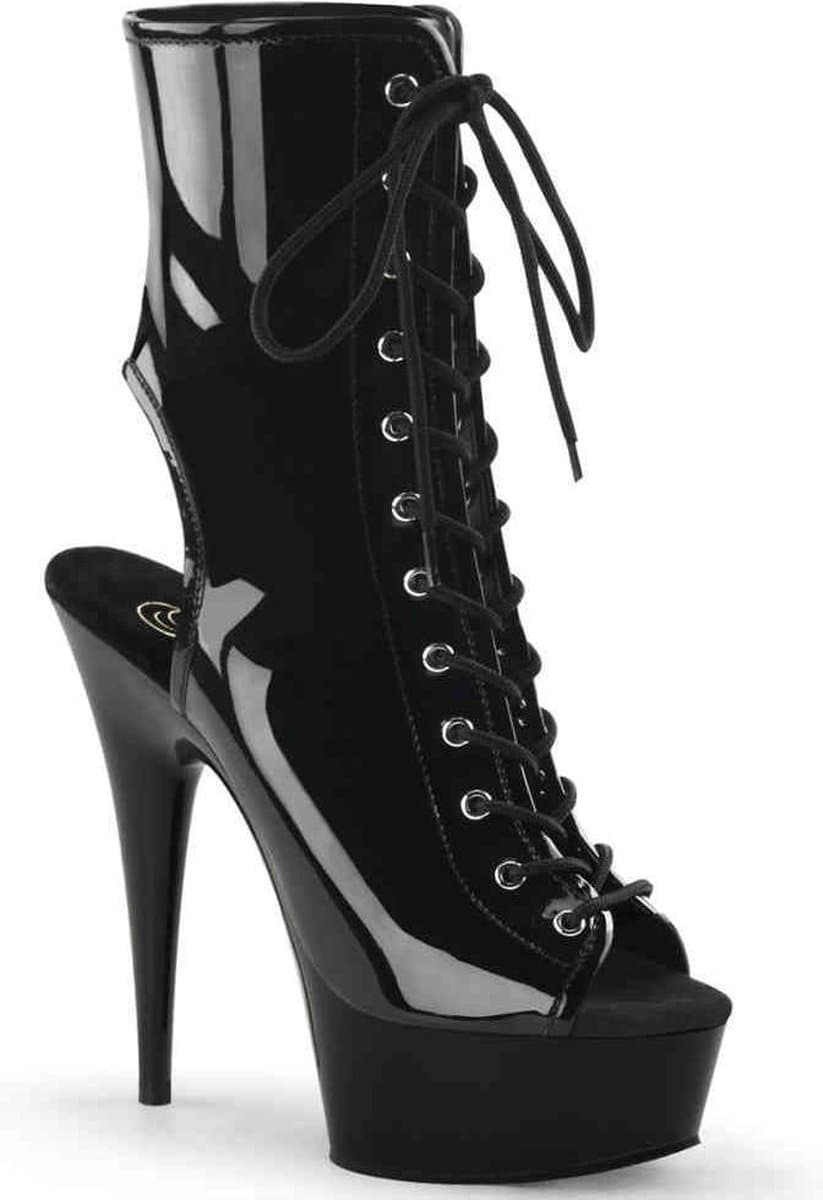 Pleaser - DELIGHT-1016 Plateau Laarzen - US 12 - 42 Shoes - Zwart — afbeelding 1