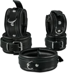Kiotos Leather - Leren Enkelboeien 5 cm Breed Gevoerd - Zwart — thumbnail 3