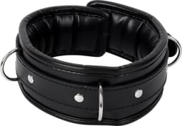 Banoch | Collar & Leash Silver | Zwarte Halsband met Zilverkleurige Riem | Verstelbare Bondage Halsband | PU Leer | BDSM — thumbnail 10