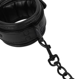 Banoch - enkelboeien van pu leer gevoerd - zwart - bondage — thumbnail 4