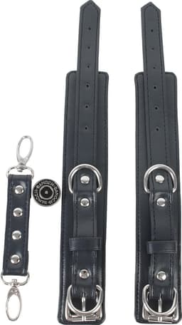 Banoch | handboeien van pu leer | blauw - zwart / zilver | bondage — thumbnail 10