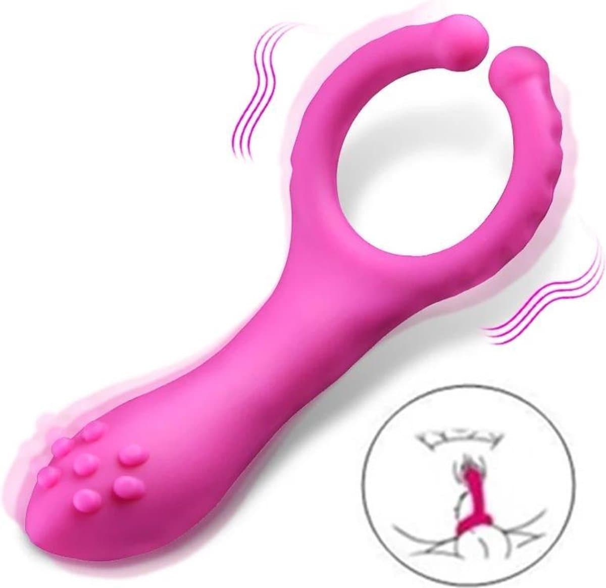 Multifunctionele  Vibrator- waterdichte dildo voor Koppels en Stellen- Masturbator - Roze — afbeelding 1