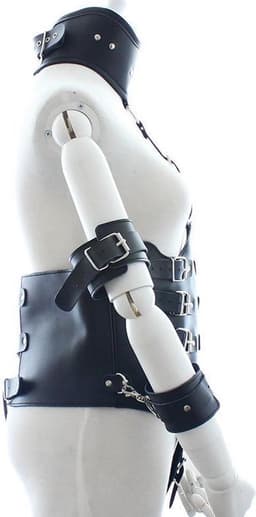 Banoch | Collar Bondage body Harness black/6 - zwart pu leer vrouw harnas - bdsm — thumbnail 2