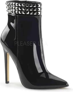EU 42,5 = US 12 | SEXY-1006 | 5 Heel Ankle Boot w/Metal Stud Detail, Side Zip — thumbnail 1