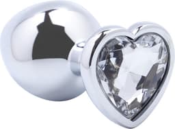 Banoch - Buttplug Coeur Transparent Large -Metaal - Hart - Diamant Steen — thumbnail 1