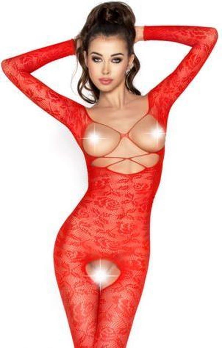 Wear It - Catsuit - Lingerie - Stephanie - Rood — afbeelding 1