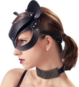 Bad Kitty – Kunstlederen Hoofdmasker met Katten Oortjes Verstelbaar – One Size – Zwart — thumbnail 4