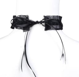 Banoch - Lace collar bell - halsband kant met zilveren bel - choker — thumbnail 10