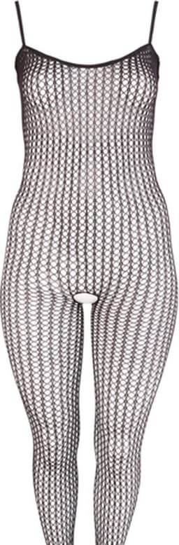 Mandy Mystery Lingerie –  Catsuit met Mesh Ontwerp en Open Kruis voor Erotische Toepassingen – Maat M/L – Zwart — thumbnail 6