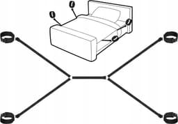 SM Bed Restraint Straps Handboeien - Bondage Sex Enkelboeien - Boeien Plush Hand Cuffs Volwassenen - Zwart — thumbnail 1