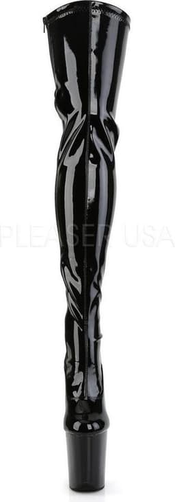 Pleaser - FLAMINGO-3063 Plateau Overknee Laarzen - Paaldans schoenen - 36 Shoes - Zwart — thumbnail 3