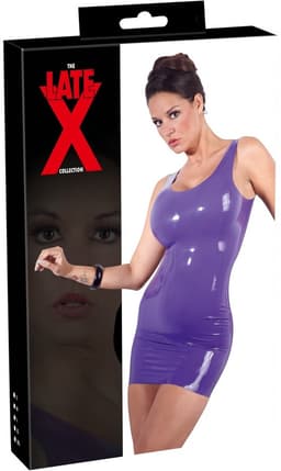LateX – Latex Mini Jurk met  Pasvorm  en Opvallend Maat M – Paars — thumbnail 4